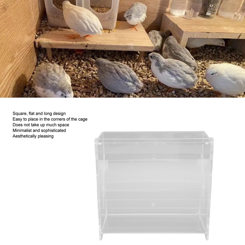 Rutin Chicken Feeder Automatic Clear Acrylic Bird Cage Feeder for