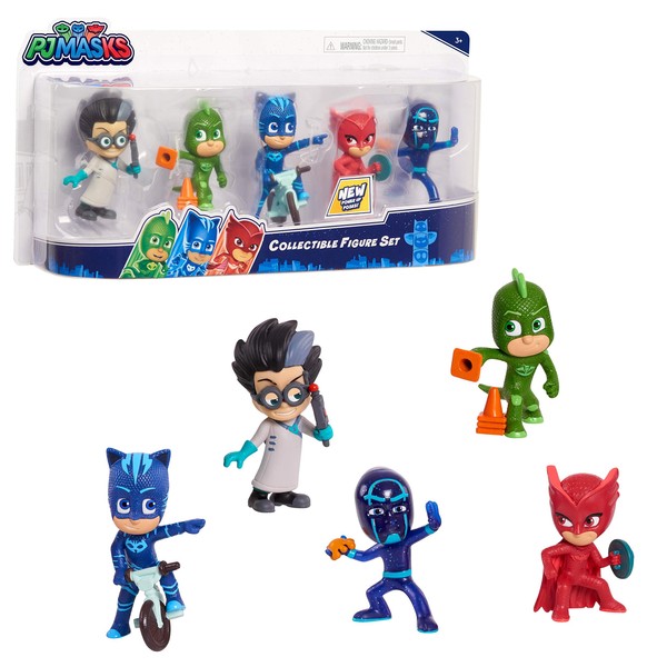 PJ Masks Collectible 5-Piece Figure Set,Catboy, Owlette, Gekko, Romeo, and Night Ninja, Kids Toys for Ages 3 Up by Just Play