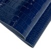 HYANG Dark Blue Glossy Embossed Crocodile Texture PU Faux Leather