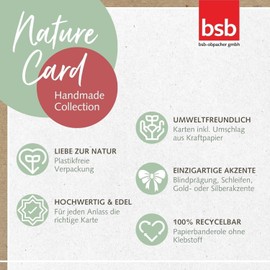 bsb bsb - Trauerkarte mit liebevollem Motiv - Nature Card - Nachhaltige Trauerkarten - Beileidskarten mit Umschlag - Danksagungskarten Trauer - Karten zur Trauer 15,5 x 15,5 cm - Rosenkranz