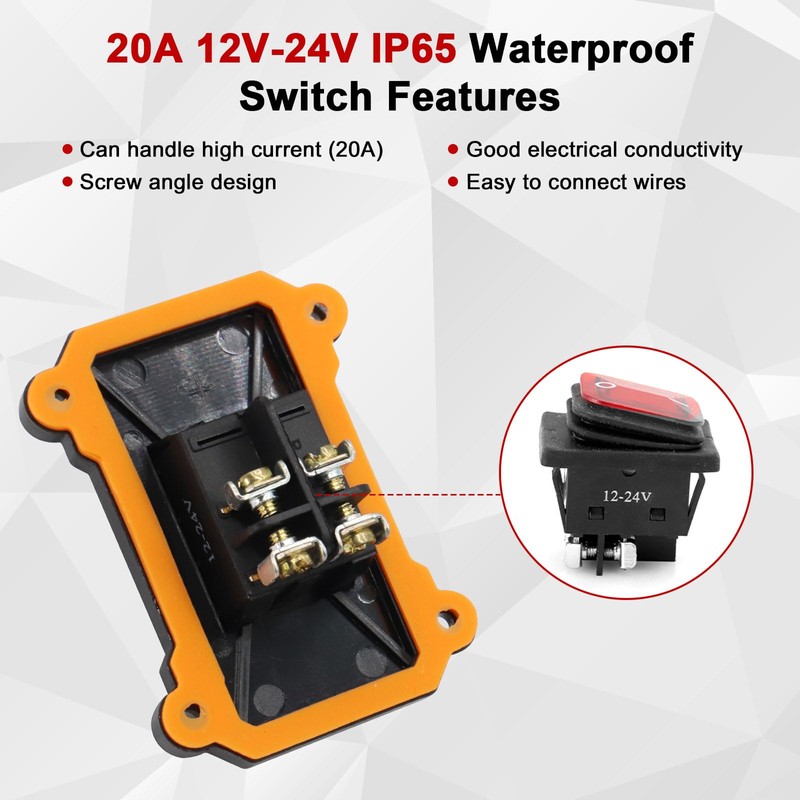 30A 12V-24V IP65 Waterproof Cable Switch AYWHP Waterproof Inline Switch