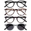 Opulize Zen 4er-Pack Lesebrille Mit Sonne Leser Schwarz Braun Kristall