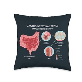 Gastrointestinal Tract for Medic Throw Pillow, 16x16, Multicolor