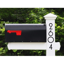 BURGUNDY - Art Deco Vertical Mailbox Numbers - 3 inch tall numbers - Modern Contemporary Custom House Address Vinyl Sticker- Die Cut Decal - PLZ