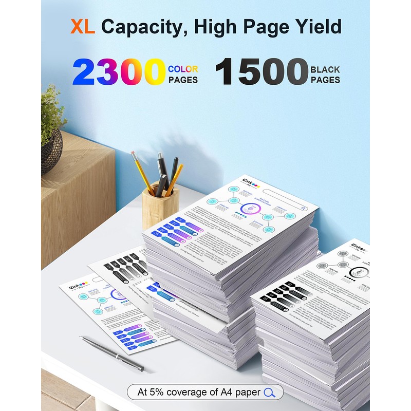 950XL 951XL Ink Cartridge 950 951 Combo Pack Compatible for