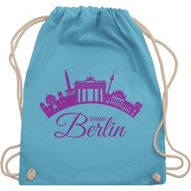 Shirtracer - Skyline - Berlin Germany Skyline - Gym bag and fabric bag made of cotton, 3 Light Blue, Einheitsgröße
