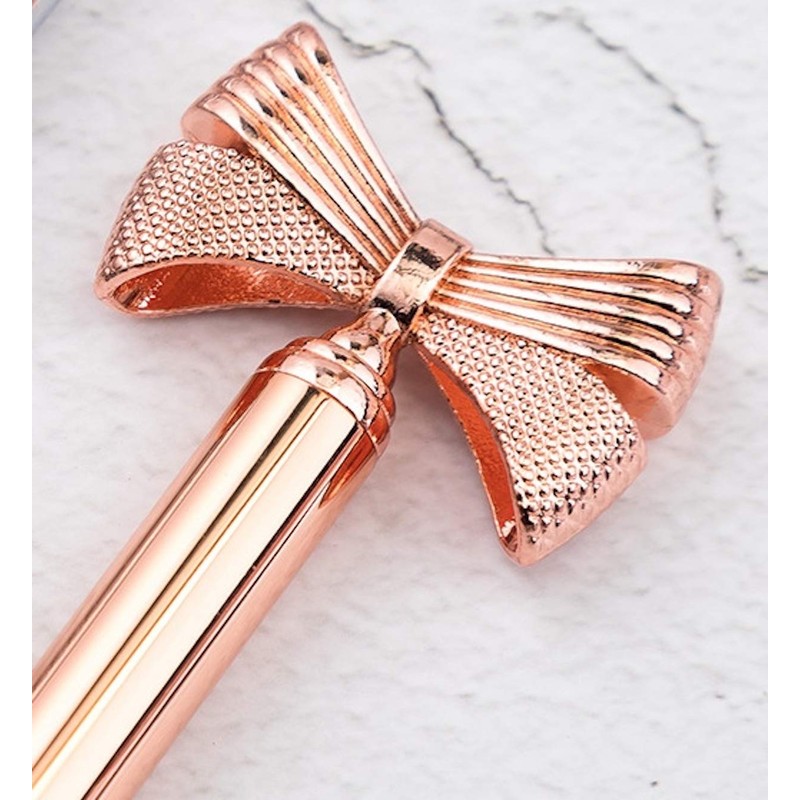 NEO+ Quality metal bow ballpoint pen in rose gold. Stylish