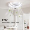 Bladeless Ceiling Fans with Lights, 20" Modern Flush Mount Ceiling
