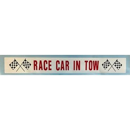 Race CAR in Tow Window Decal Sticker Vintage Drag Strip Racing Track Trailer Hot Rod Muscle Car Gasser Rat Rod Super Stock Fits Ford Chevy Dodge Plymouth Pontiac Hemi Chevelle Cutlass Olds Nova GTO
