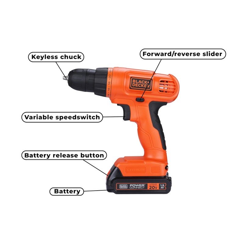 BLACK+DECKER 20V MAX Drill & Home Tool Kit, 34 Piece