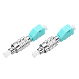 MECCANIXITY Fiber Optic Coupler FC Male to LC Female OM3 Multi-Mode Simplex Fiber Optical Cable Adapter Fiber Optic Converter Connectors for Network Internet, 2 Pack, Blue