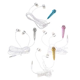 BESPORTBLE 4Pcs Mini Microphone Portable Vocal Microphones for Phone Colors Yellow Light Rose Red Easy Plug Play for Singing and Recording