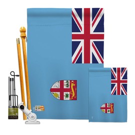 Nationality Fiji Garden House Flags Kit Regional Nation International World Country Particular Area Small Decorative Gift Yard Banner Double-Sided Made in USA 28 X 40