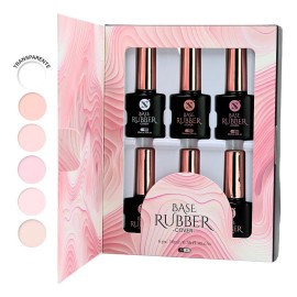 Caja De 6 Esmaltes Rubber Para Uñas, 10ml C/u. Studio Nails