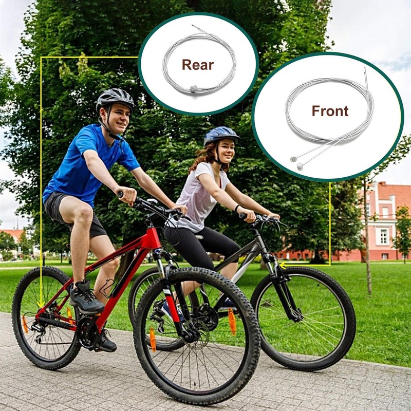 Laxzo ® 2Pcs Universal Bicycle Brake Cables, 1100mm Front &
