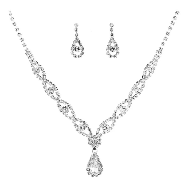 Aokun Kit Boda Sets De Joyeria Cristal Deco Mujer Collararete