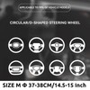 Funda para volante de piel auténtica negra con forro de