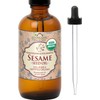  Aceite de Semilla de Sésamo Orgánico de EE. UU. - Certificado USDA - Virgen sin Refinar - 100% Puro - Botella de Vidrio Ámbar (115 ml)