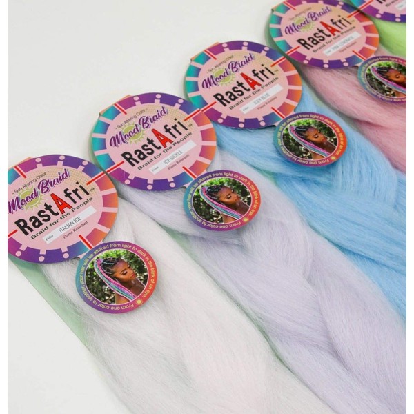 RastAfri Color Changing MOOD Crochet Braiding Hair (Pink Lemonade)