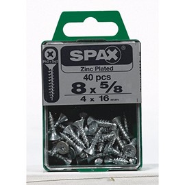 SPAX No. 8 x 5/8 in. L Phillips/Square Flat Head Zinc-Plated Steel Multi-Purpose Screw 40 each