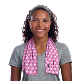 KOOLGATOR SPF 30 Cooling Towel – Reusable Neck Cooling Towel That Provides Long-Lasting Sun Protection for Sports, Workouts & Hot Weather, Pink Geometric, 1 Pack