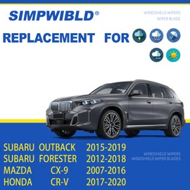2 Factory Wiper Blades Replacement For 2019-2020 Mazda 3/2007-2016 Mazda CX-9/2015-2019 Subaru Outback Original Equipment Windshield Wiper Blades Set 26"+17" (Set of 2) U/J HOOK