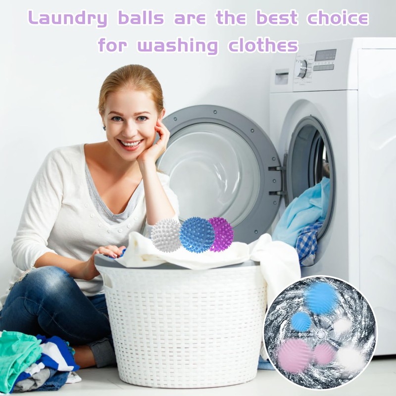 3-Pack Tumble Dryer Balls, Reusable Dryer Balls for Faster Drying,