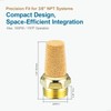 VIILOCK Brass Pneumatic Mufflers, 3/8" NPT Male Thread Hex Sintered