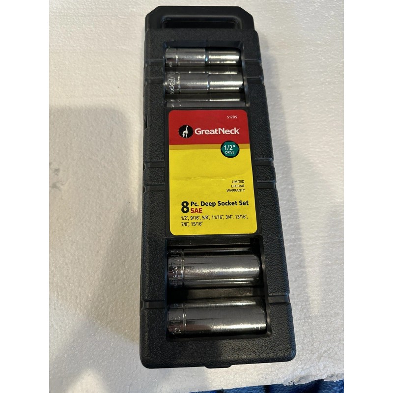 Great Neck 1/2 Drive Deep Socket Set Chrome By Great
