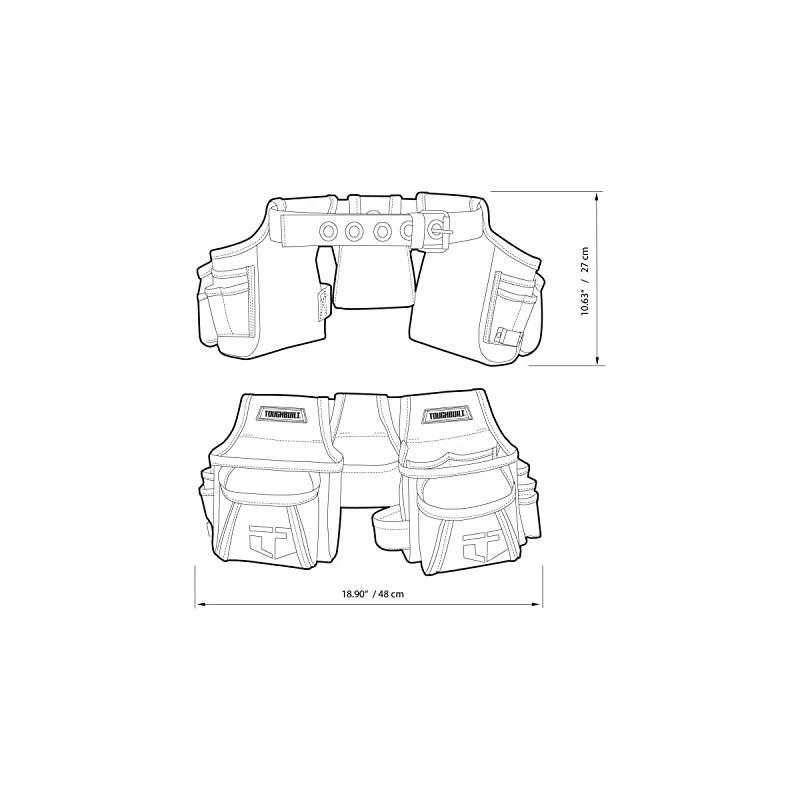 ToughBuilt - Handyman Tool Belt with 12 Pockets - Heavy