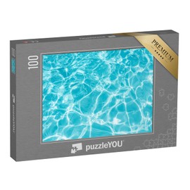 puzzleYOU: Jigsaw Puzzle 100 Piece "Splash Water in Swimming Pool with Sun Reflection" - from the Water Jigsaw Puzzle Collection