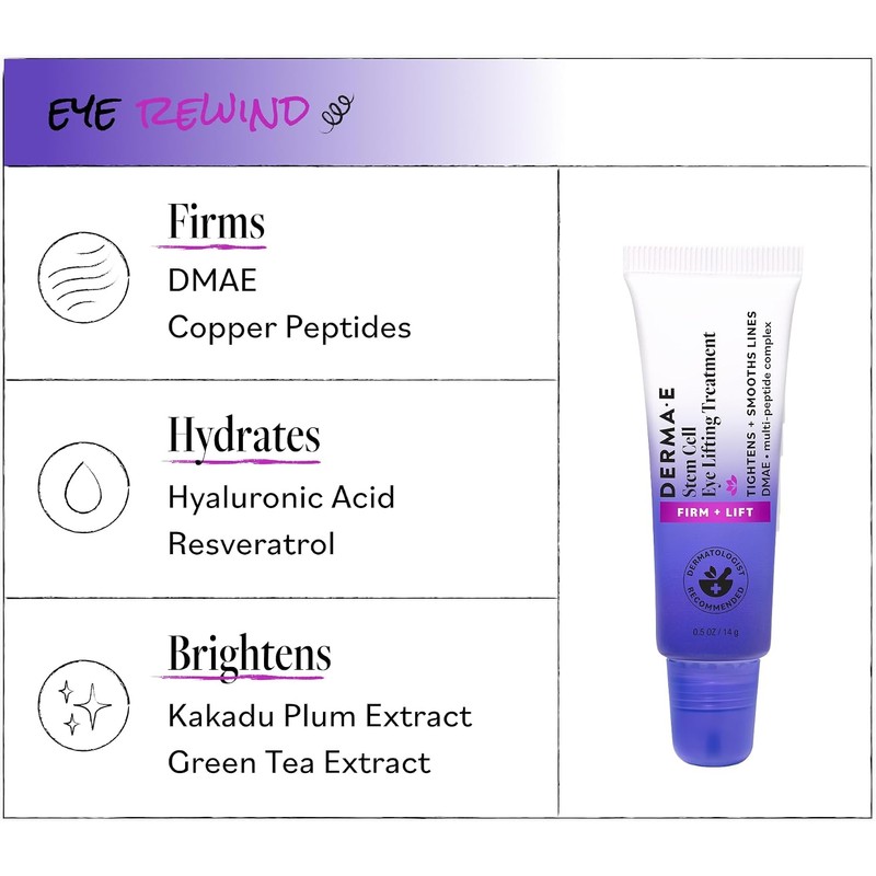 DERMA E Firming DMAE Eye Lift with Hyaluronic Acid, 0.5