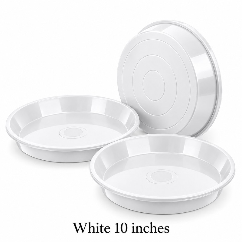 3 Pack Plastic Plant Saucers for Flower Pots – Durable