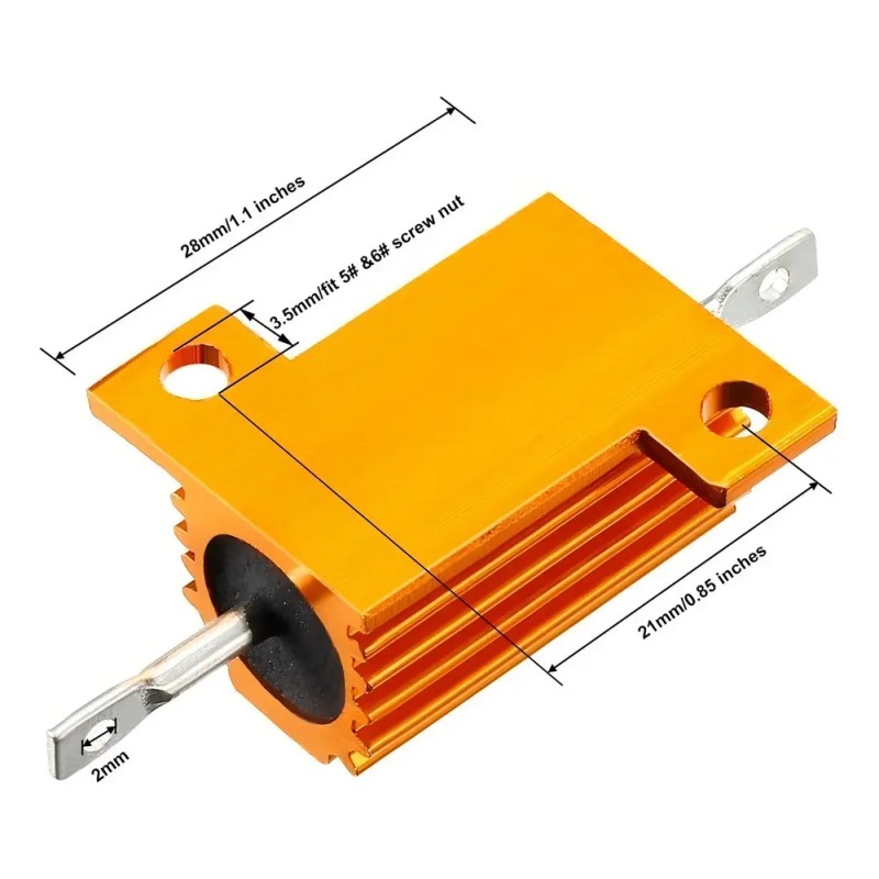 5 Resistencias De Aluminio De 25 W Y 8 Ohm