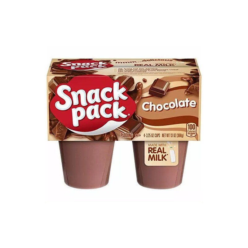 Snack Pack Chocolate Pudding Cups, 4 Count