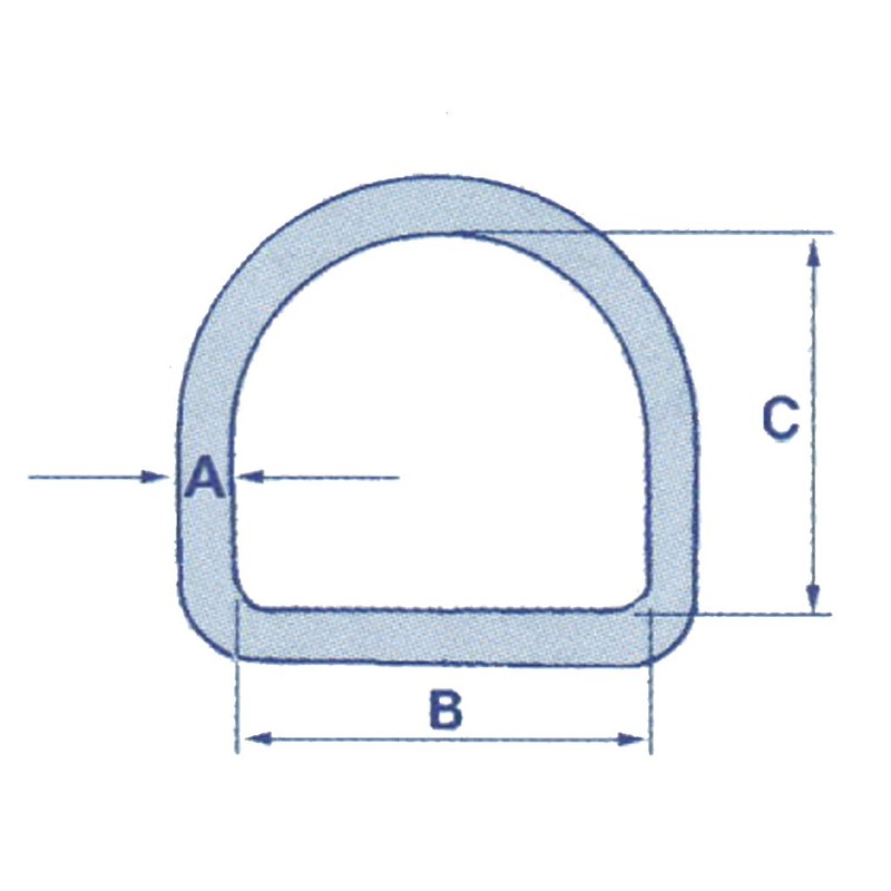 Stainless Steel D Ring 5MM x 45MM (Rigging Hardware Webbing