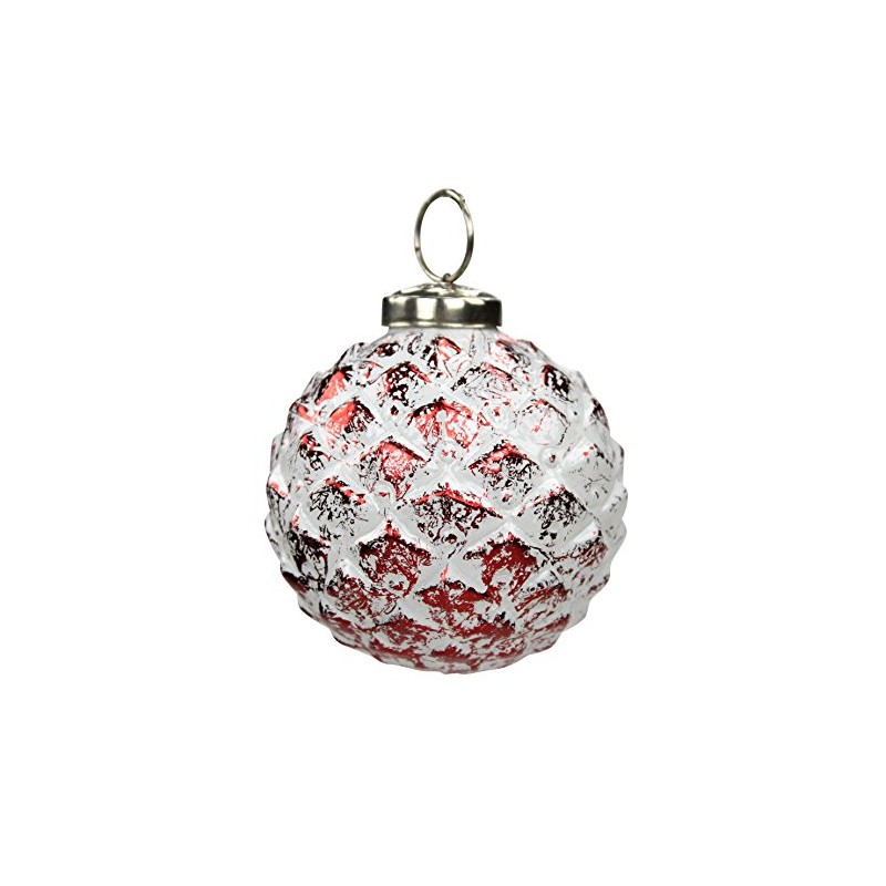 Decoline Glass Christmas Baubles Pack of 4 Pineapple Diameter 8
