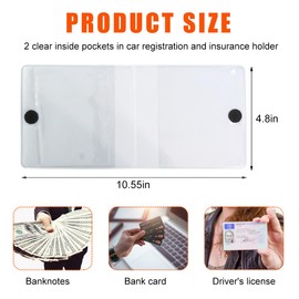 Ohleats Car Registration and Insurance Holder, 5.25" × 4.75" Auto Document ID Holder Organizer, Driver License Keeper Organizer for Cars, Trucks, SUVs, Universal Car Accessories (White, 1 PCS)