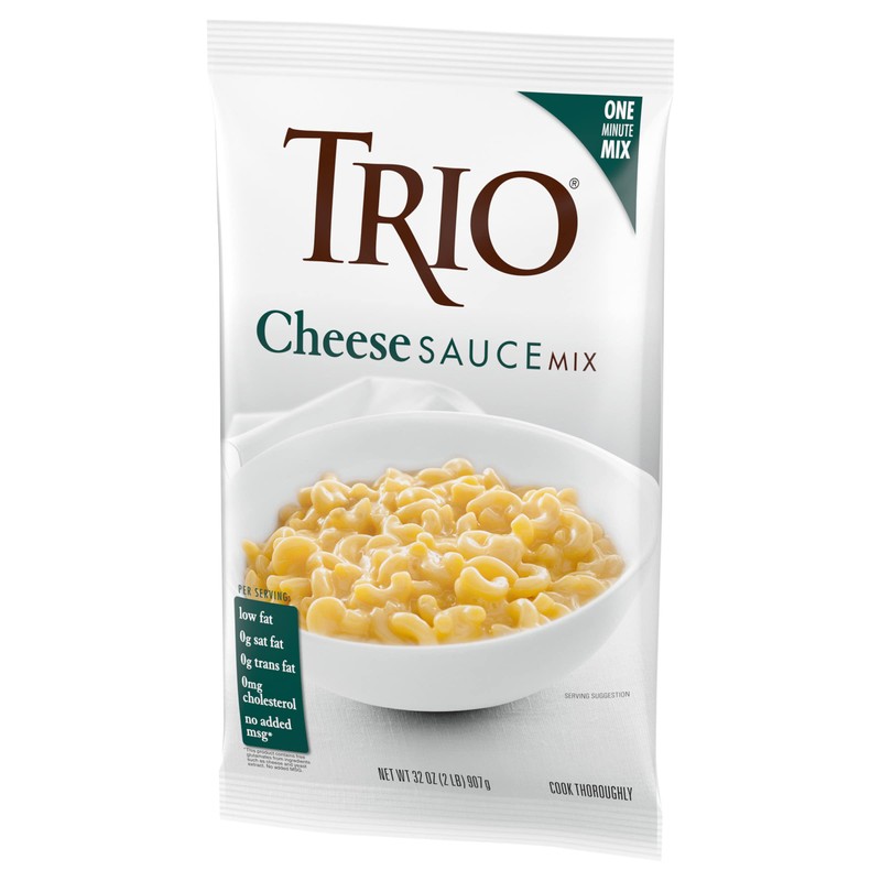 Trio mezcla de salsa de queso, Mac y queso, salsa