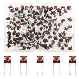 120pcs 6mm 2 Pin Momentary Tactile Tact Push Button Switch Through PCB Hole Breadboard