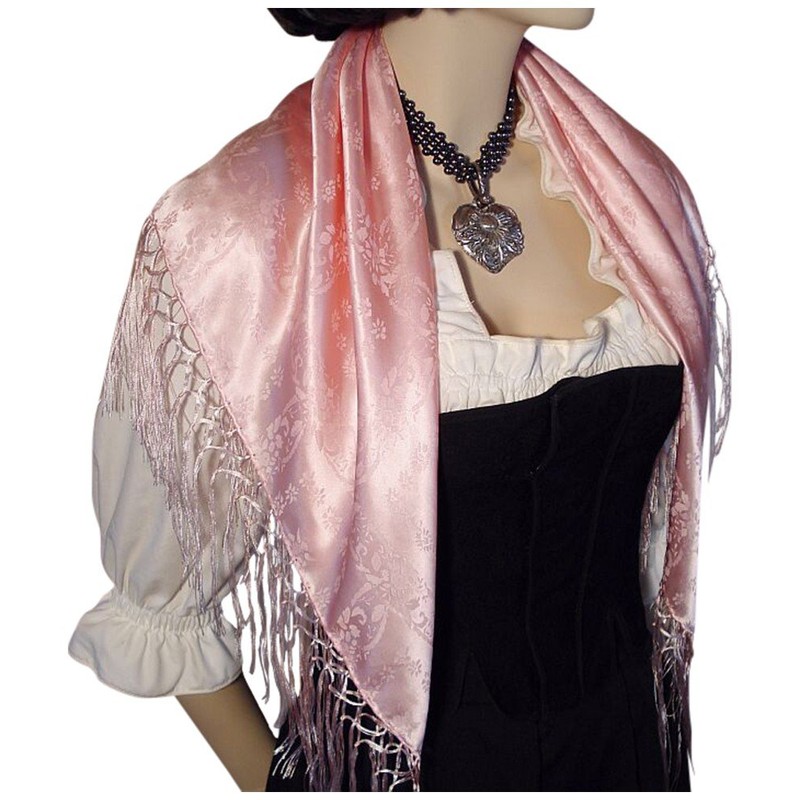 Silk cloth dirndl costume cloth pink 75 x 75 cm