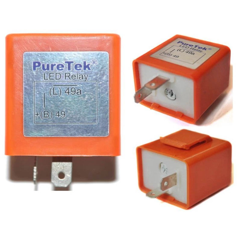PURETEK Motorcycle Motorbike 2 Pin Speed LED Indicator Flasher Relay