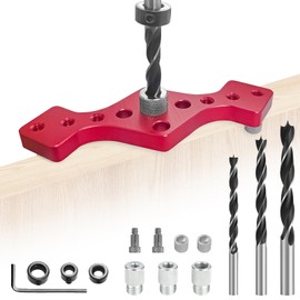 Drilling Template, Dowel Holes 6/8/10 mm Wooden Dowel Drilling Template, Pocket Hole Jig Kit, Pocket Hole Drilling Device Tools for Woodworking
