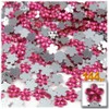 144pc Acrylic Aluminum foil Flat Back Flower Rhinestones 10mm Light