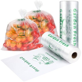 Geyoga 1000 Pcs Plastic Produce Bags Narrow Profile Bags Clear HDPE Produce Handbags for Grocery Food Vegetable Storage, 500 Bags/1 Roll (10 x 15 Inches)
