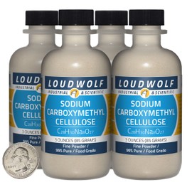Sodium Carboxymethyl Cellulose / 12 Ounces / 4 Bottles / 99% Pure Food Grade/Fine Powder