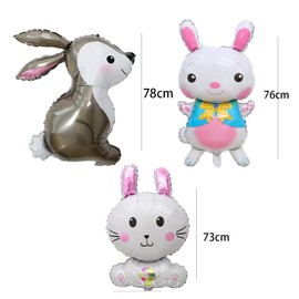 6Stück Hasenluftballon, Osterhase Folienballons Helium Ballons, Geburtstag Party Deko Kinder,Kaninchen Folienballons für Ostern Party Dekoration