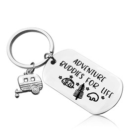 Camper Lover Gift Keychain Happy Camper RV Jewelry Keychain Camping Gift Keychain Vacation Jewelry Keychain Keyring Trailer Gift Keychain Birthday Retirement Gift Keychain Keyring Camping Gift