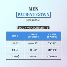 Utopia Care Men's Hospital Gown Soft and Comfortable Patient Gown X-Large-3X-Large Charcoal Grey