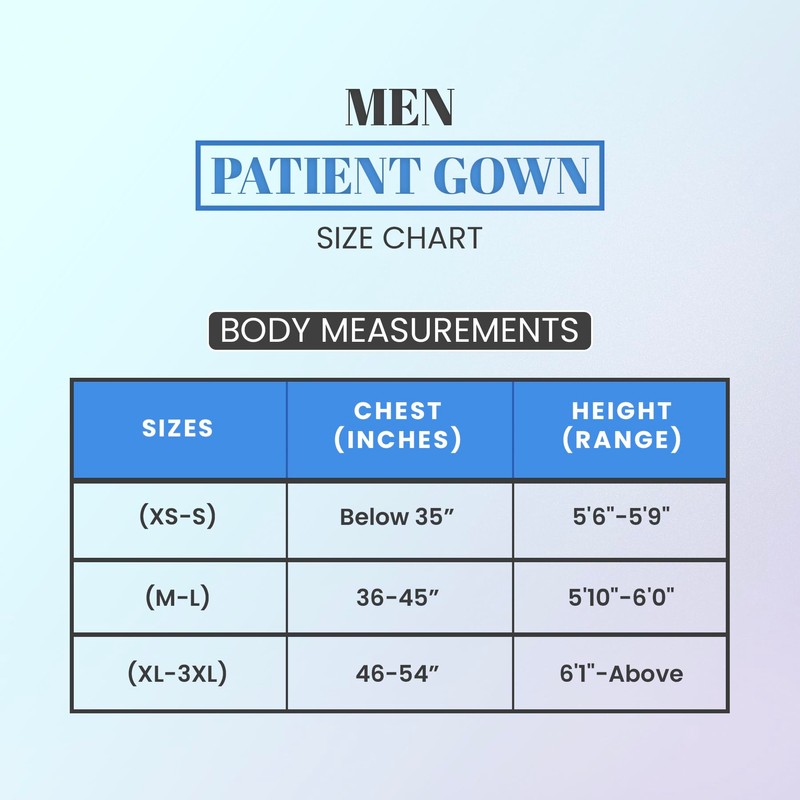 Utopia Care Men's Hospital Gown Soft and Comfortable Patient Gown